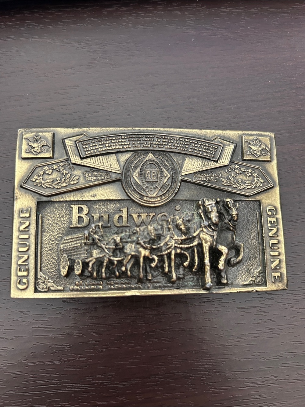 Budweiser Brass Toned Clydesdale Belt Buckle